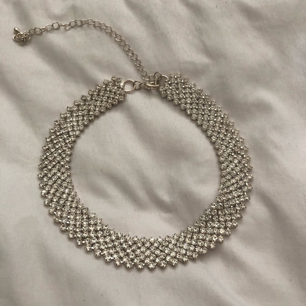 Silver studded choker
